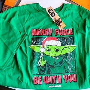 Star Wars Men's 2XL Yoda Merry Force Be With You t-shirt NWT